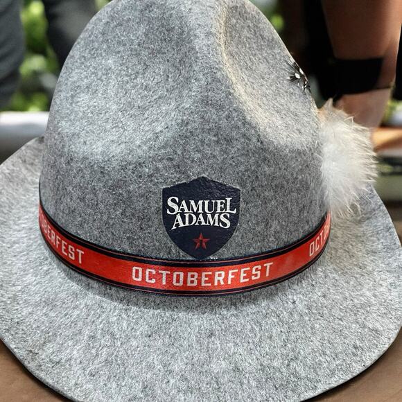 Samuel Adams Oktoberfest Fedora Hat Beer Boston MA German Feather Alpine Costume - Picture 1 of 11